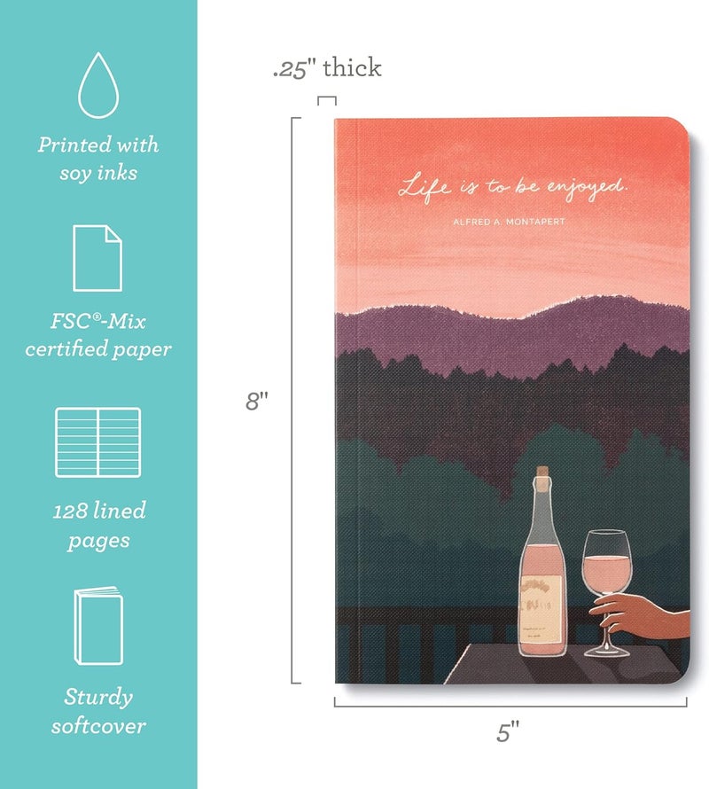 Compendium Softcover Journal - Life is to be enjoyed. – A Write Now Journal with 128 Lined Pages, 5″W x 8″H - Image 2